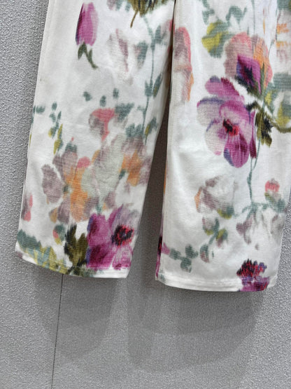 LO 25FW Early Autumn New Arrival Paula's Series Romantic Print Denim Pants