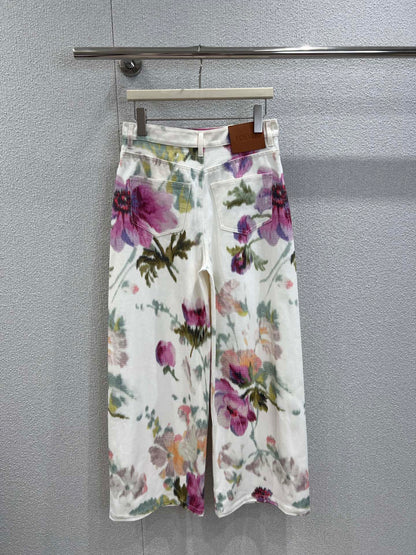 LO 25FW Early Autumn New Arrival Paula's Series Romantic Print Denim Pants