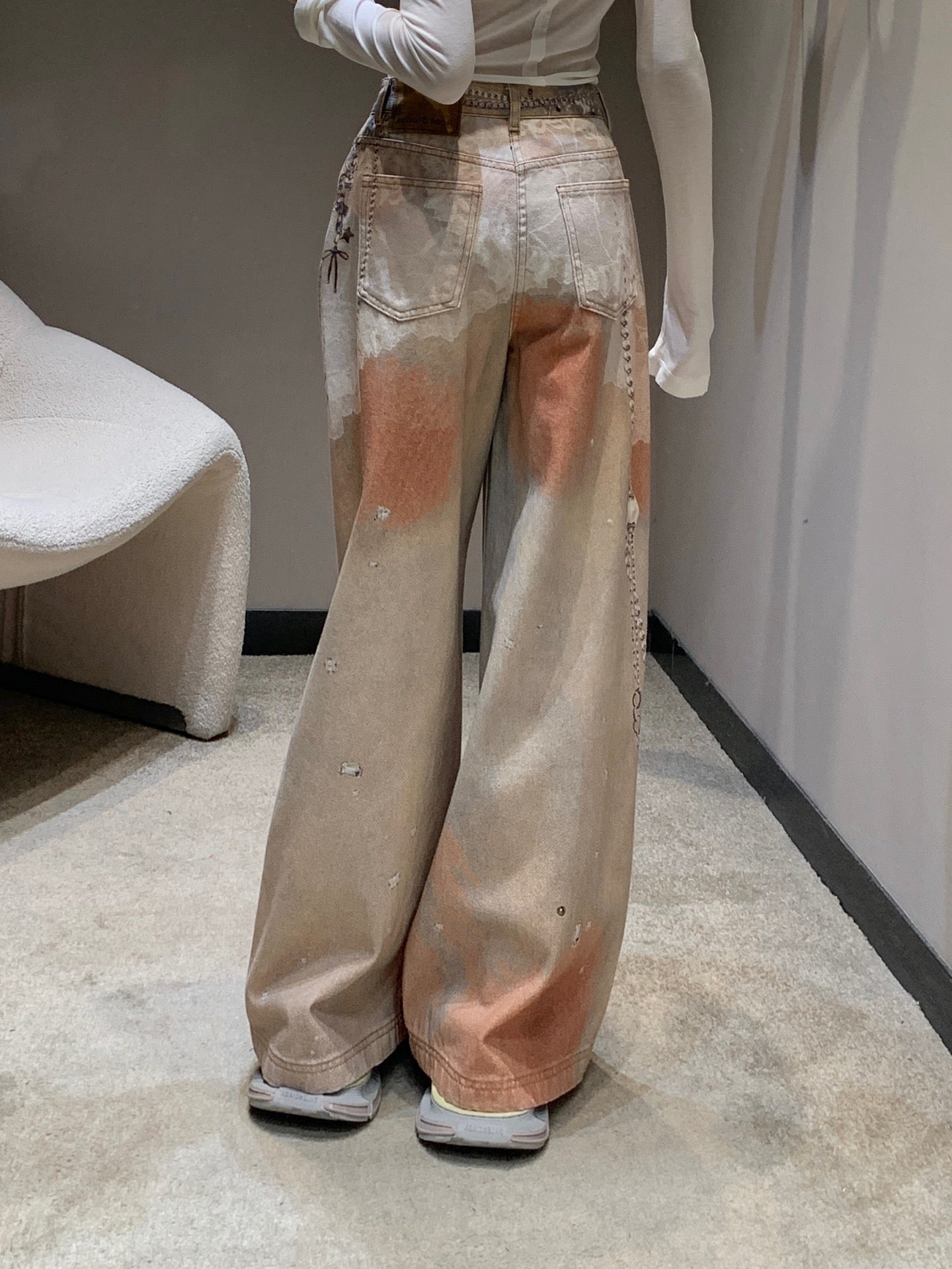 Acn 25FW Early Fall New Pearl Chain Print Jeans