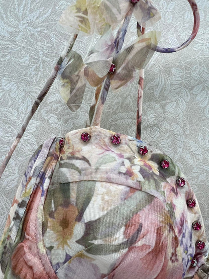 Z 25 New Flower Cluster Printed Halter Dresses
