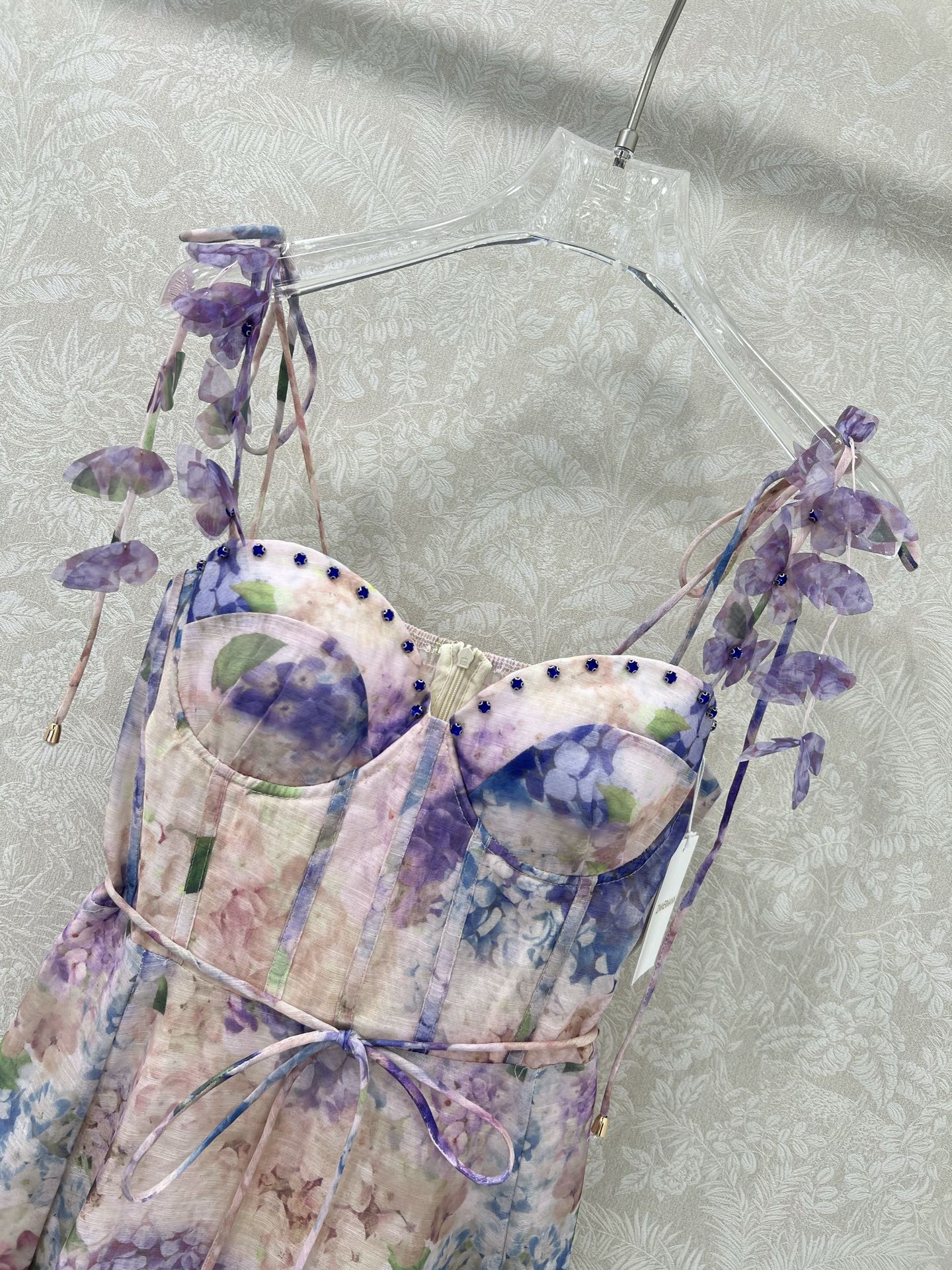 Z 25 New Flower Cluster Printed Halter Dresses