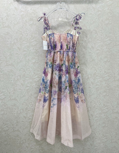 Z 25 New Flower Cluster Printed Halter Dresses