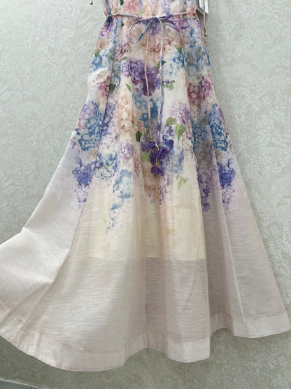 Z 25 New Flower Cluster Printed Halter Dresses