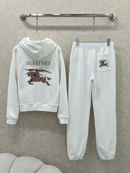 BU 25 Hooded drawstring zipper jacket and pants set