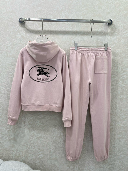 BU 25 Hooded drawstring zipper jacket and pants set