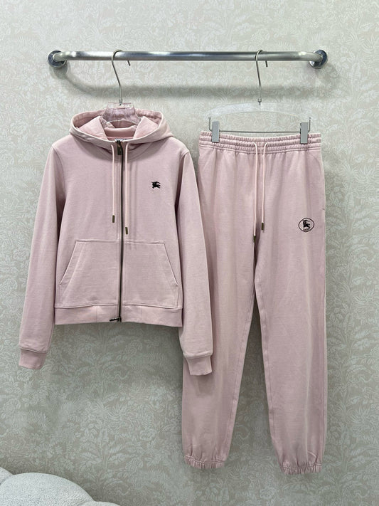 BU 25 Hooded drawstring zipper jacket and pants set