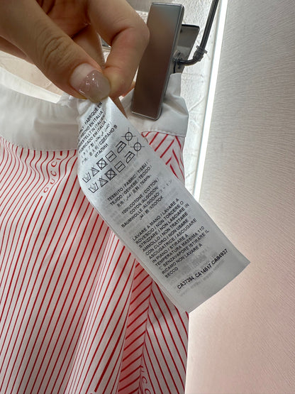 G 25  Striped Medium Sleeve Shirt Half Skirt