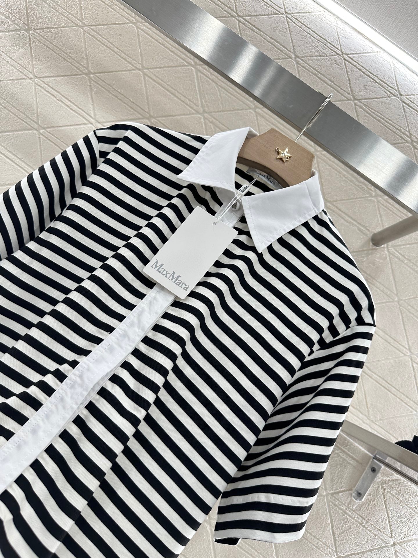 MA 25 Striped knit cardigan with short sleeves