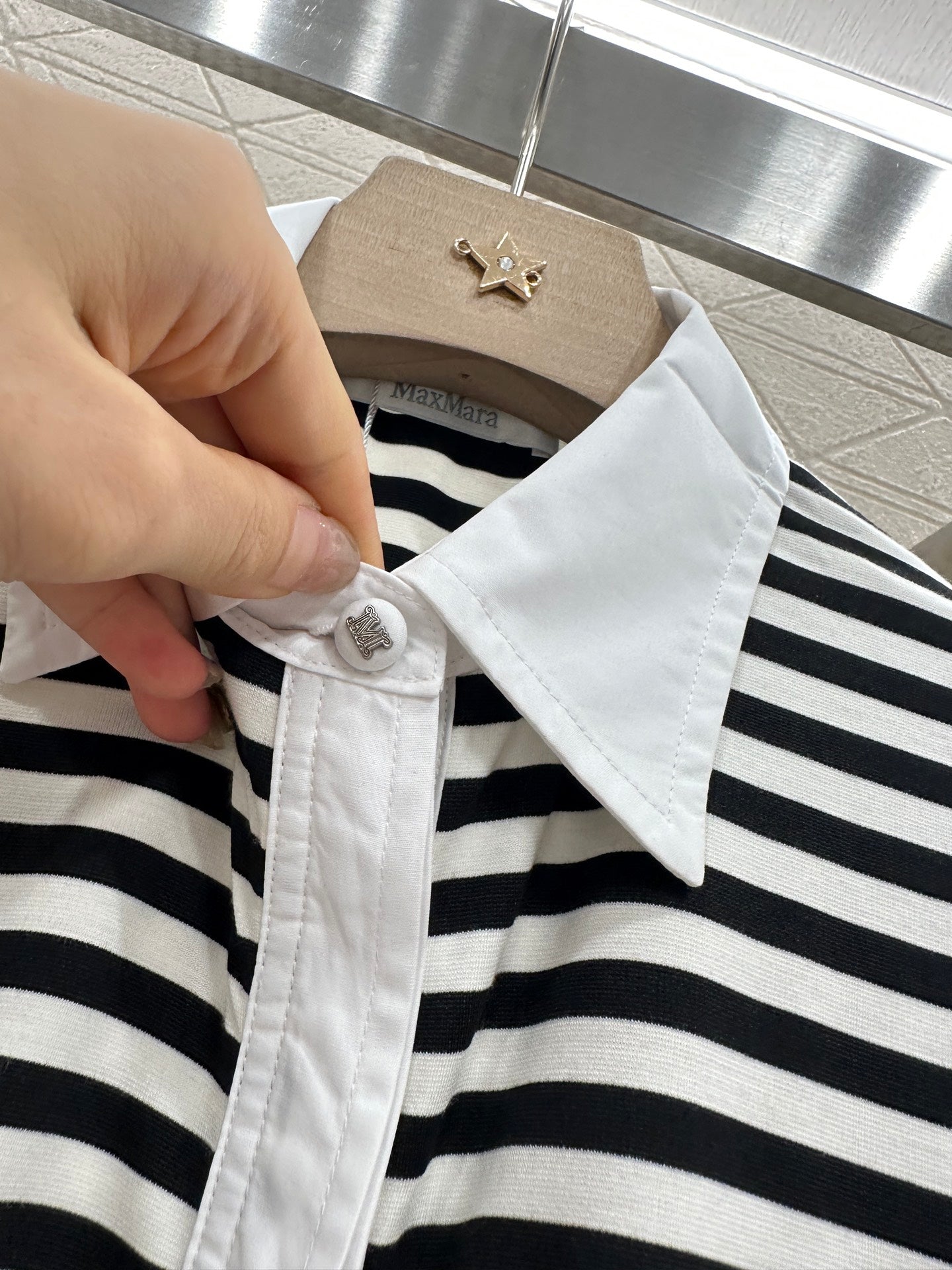 MA 25 Striped knit cardigan with short sleeves