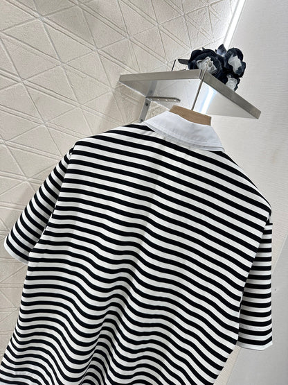 MA 25 Striped knit cardigan with short sleeves