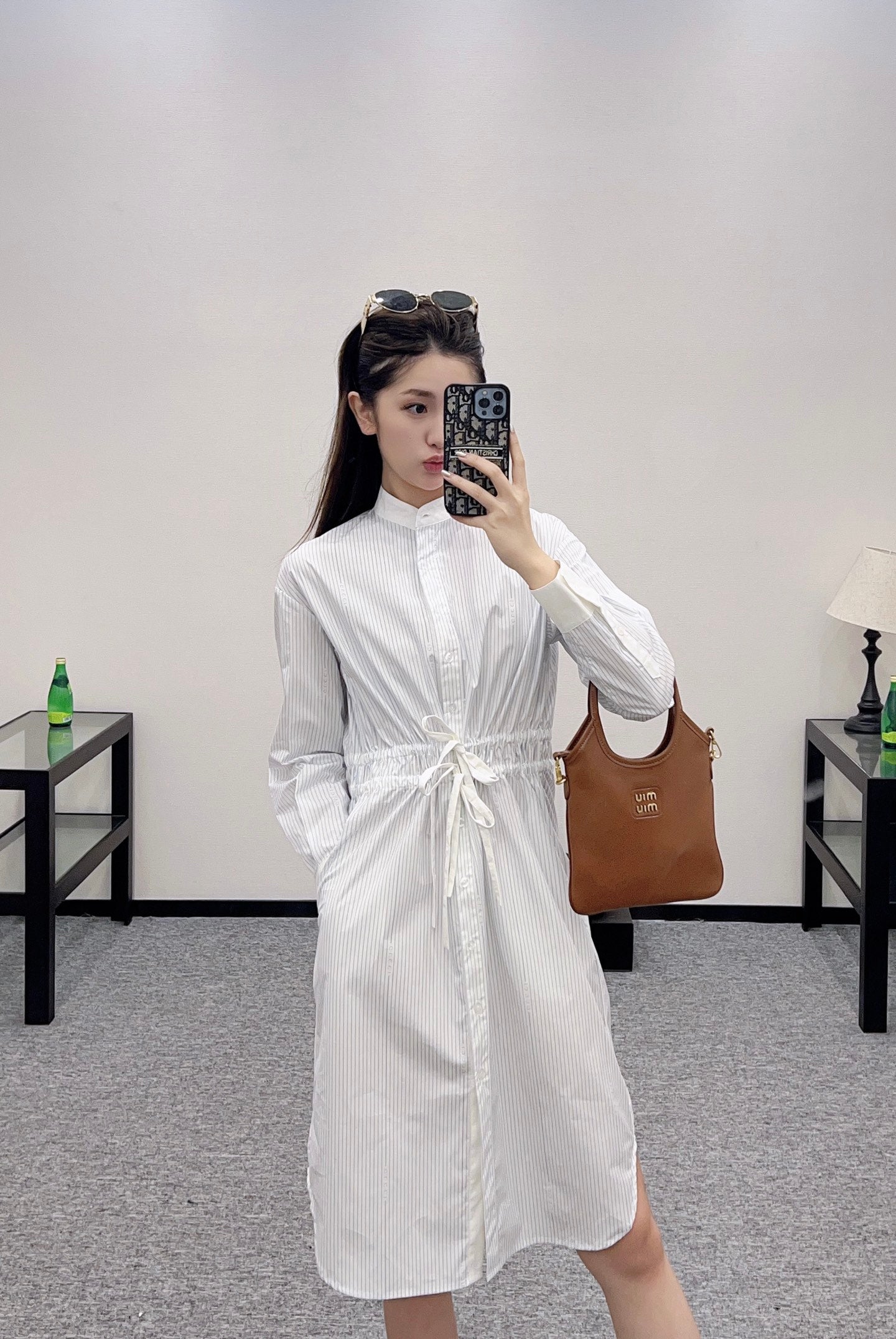 G 25 Striped Long Sleeve Dress