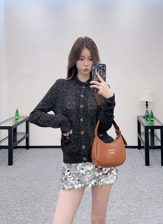 C 25 Lace hollow knitted cardigan