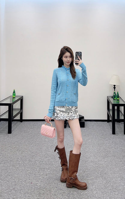C 25 Lace hollow knitted cardigan
