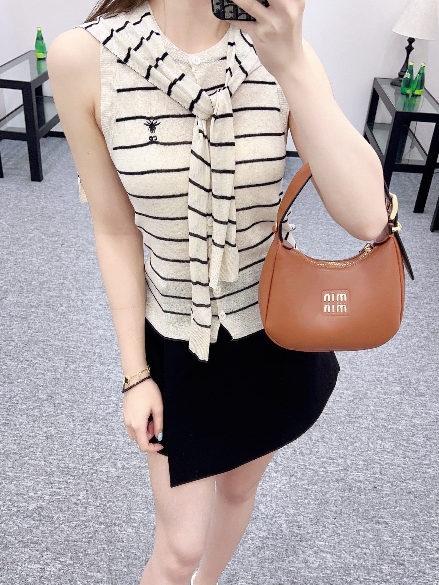 D 25 Shawl two-piece knitted top