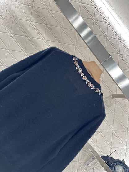 C 25 Beaded flower knitted cardigan