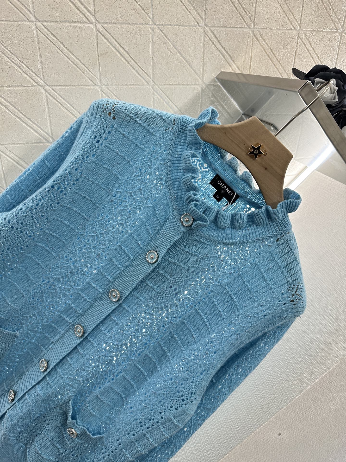 C 25 Lace hollow knitted cardigan