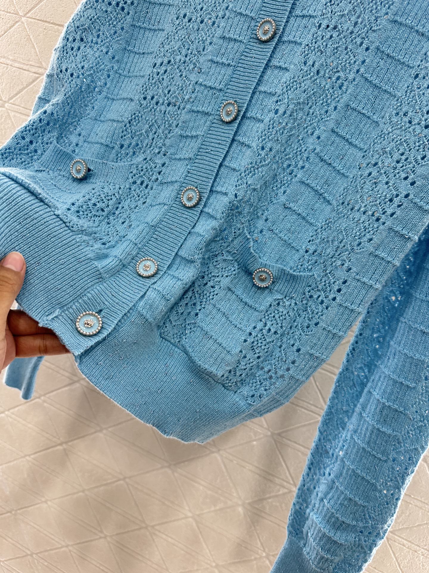 C 25 Lace hollow knitted cardigan