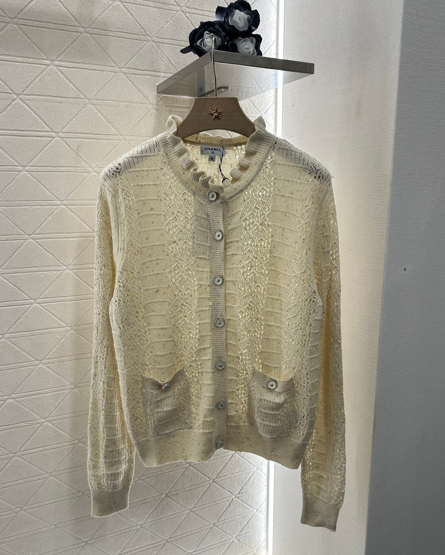 C 25 Lace hollow knitted cardigan