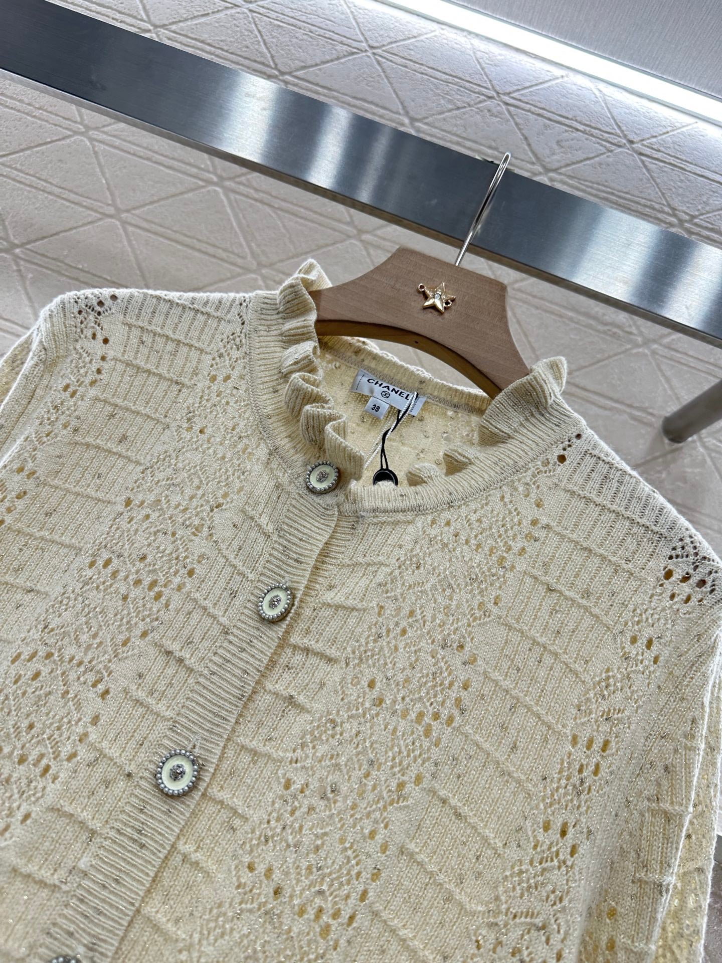 C 25 Lace hollow knitted cardigan