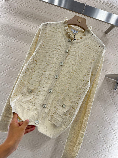 C 25 Lace hollow knitted cardigan
