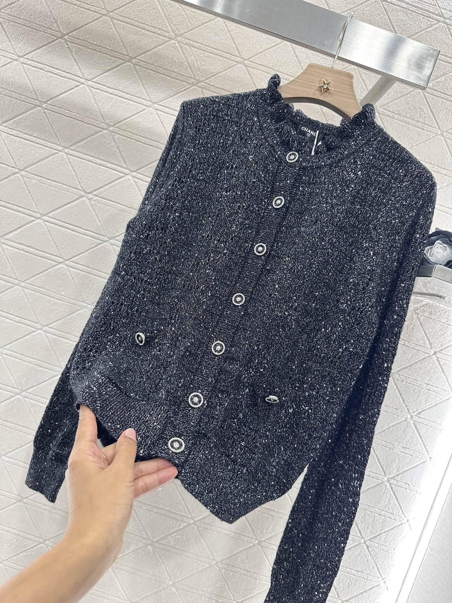 C 25 Lace hollow knitted cardigan