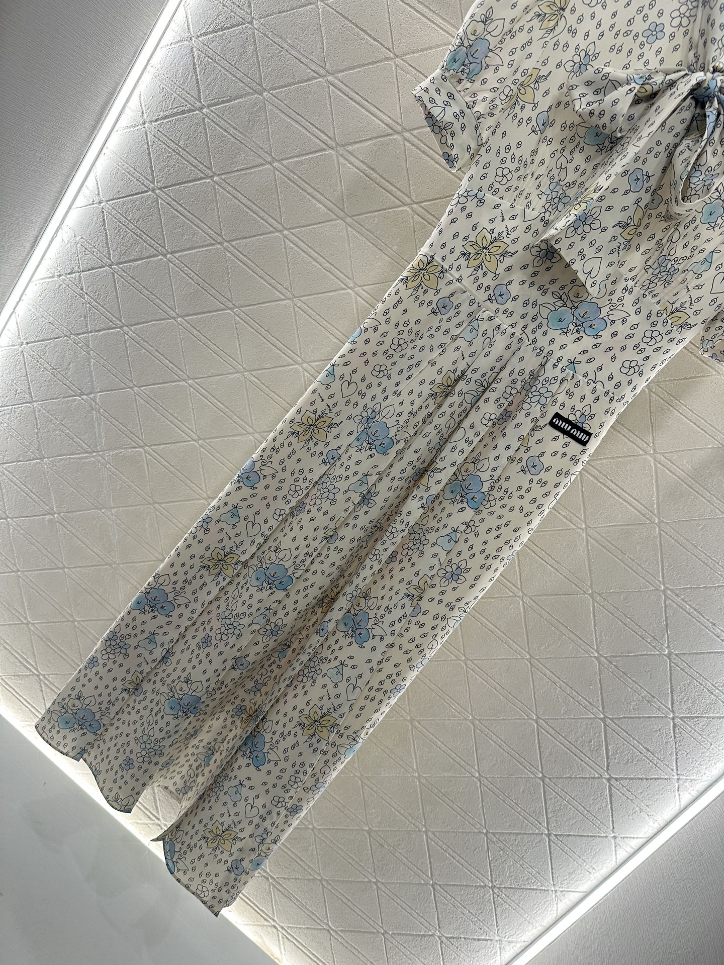 M 25 Tie Lace Cuffs Floral Long Dress
