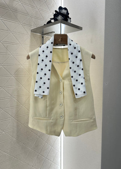 D 25 Silk scarf vest wide-legged pants set