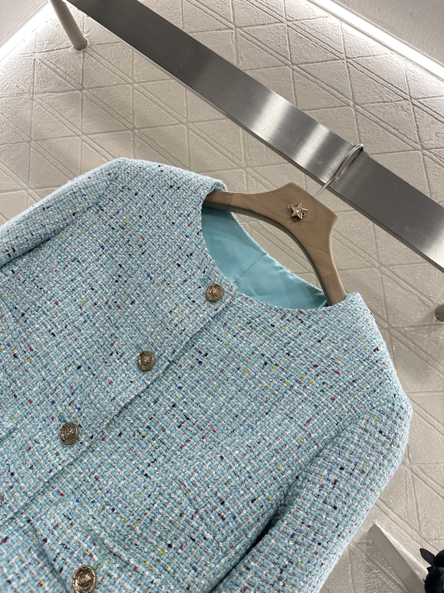 C 25 NEW Tweed Colorful Dot Coat