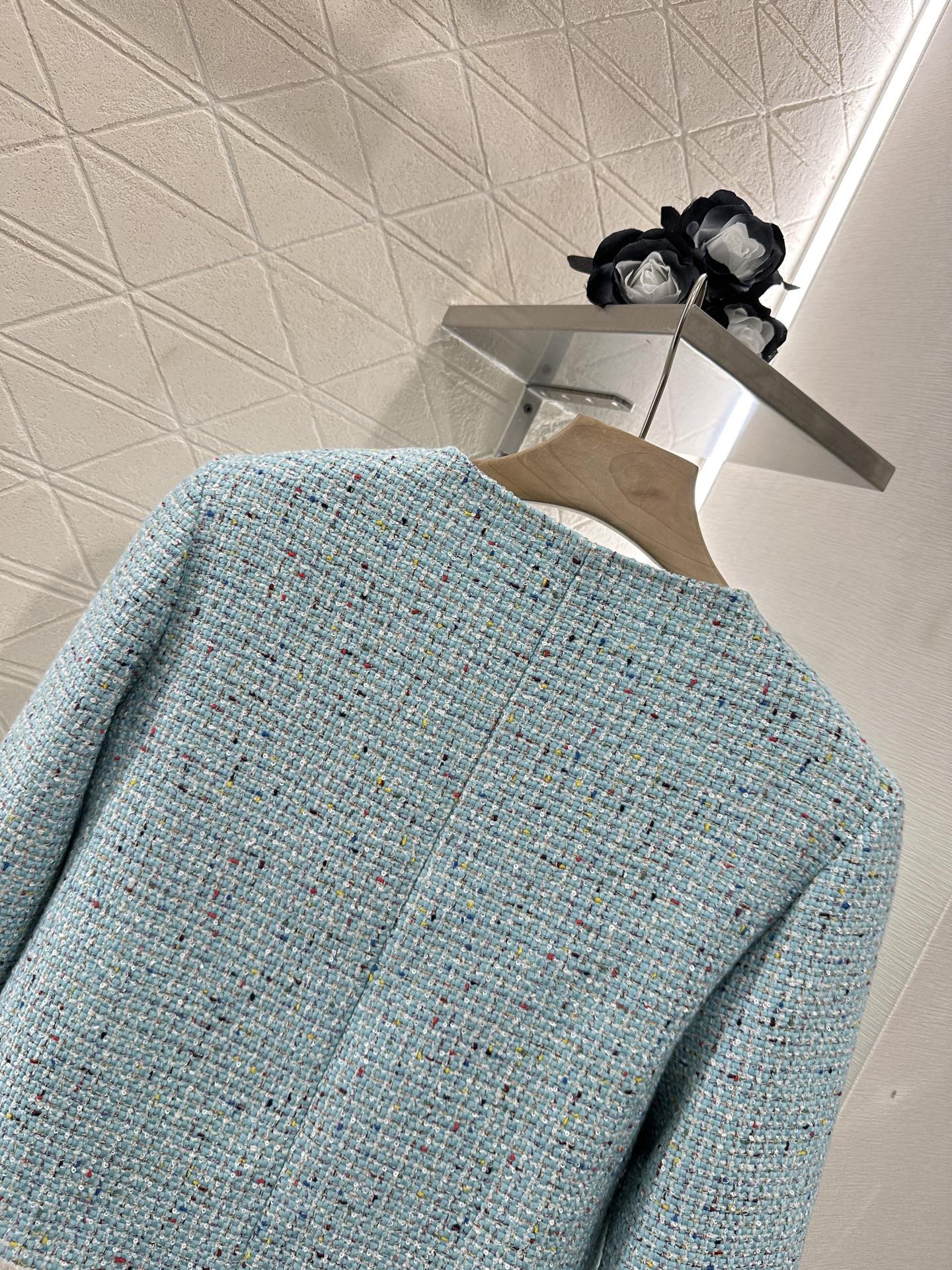 C 25 NEW Tweed Colorful Dot Coat