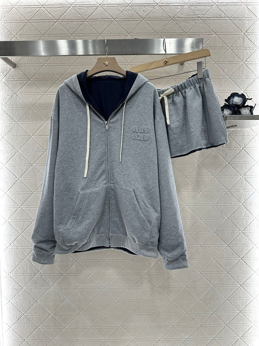 M 25 Reversible hooded jacket and skirt set