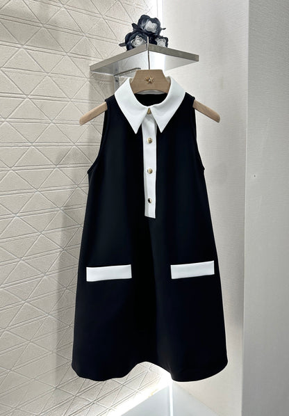L 25 New Lapel contrast dress