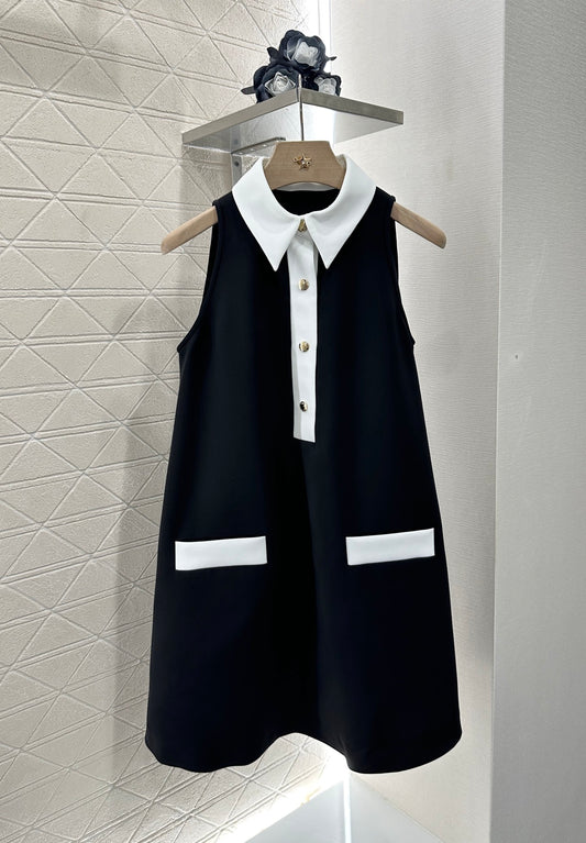 L 25 New Lapel contrast dress
