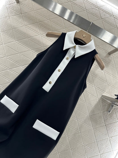 L 25 New Lapel contrast dress