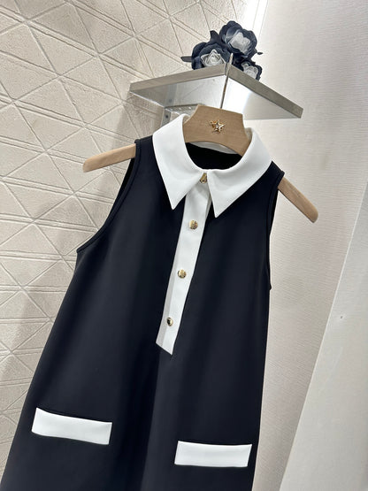 L 25 New Lapel contrast dress