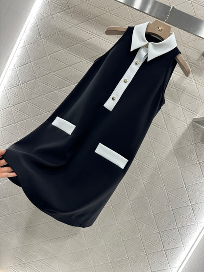 L 25 New Lapel contrast dress