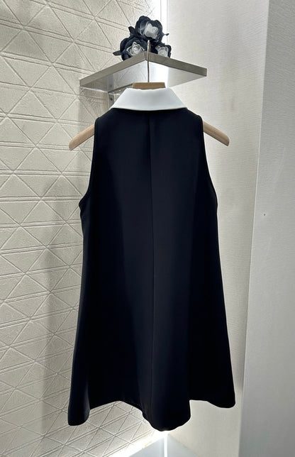 L 25 New Lapel contrast dress