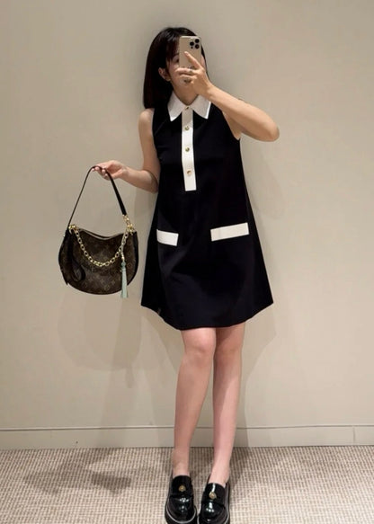 L 25 New Lapel contrast dress