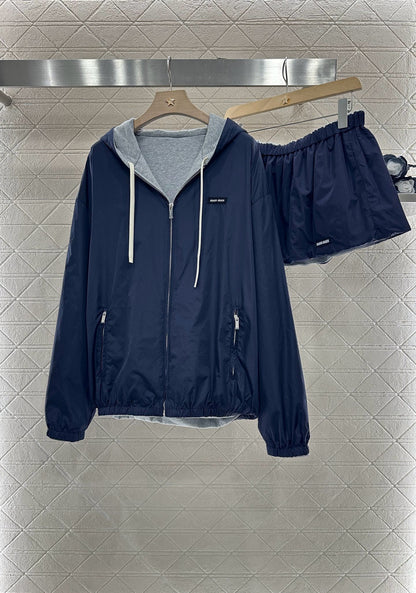 M 25 Reversible hooded jacket and skirt set