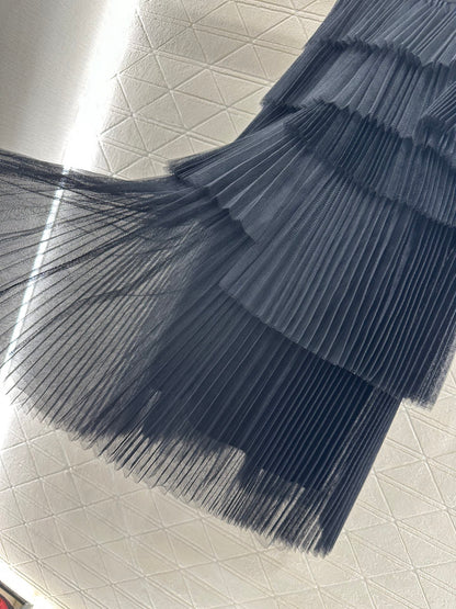 D 25 High waist cake multi-layer long gauze skirt
