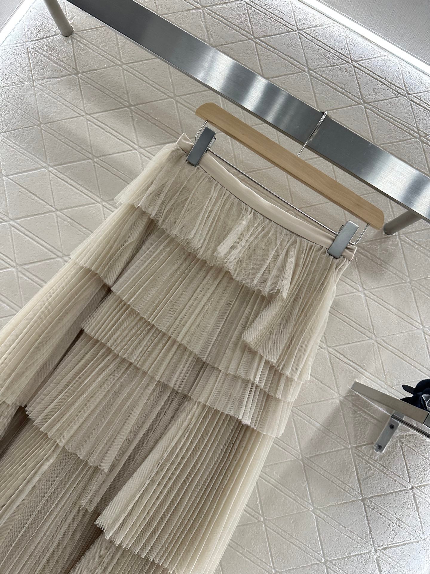 D 25 High waist cake multi-layer long gauze skirt