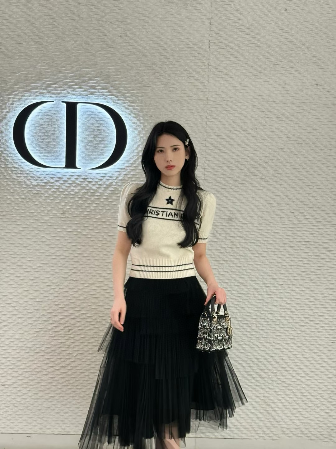 D 25 High waist cake multi-layer long gauze skirt