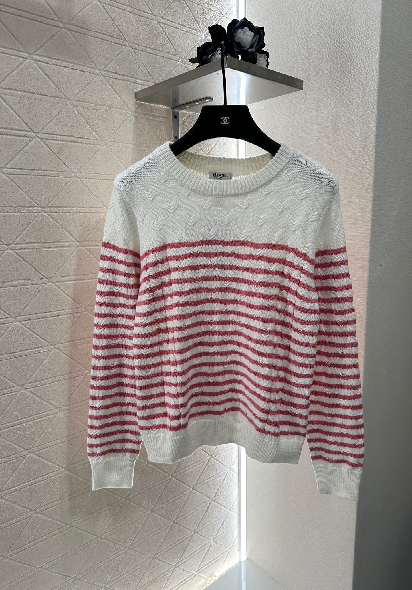 C 25 Striped Knit Pullover Sweater