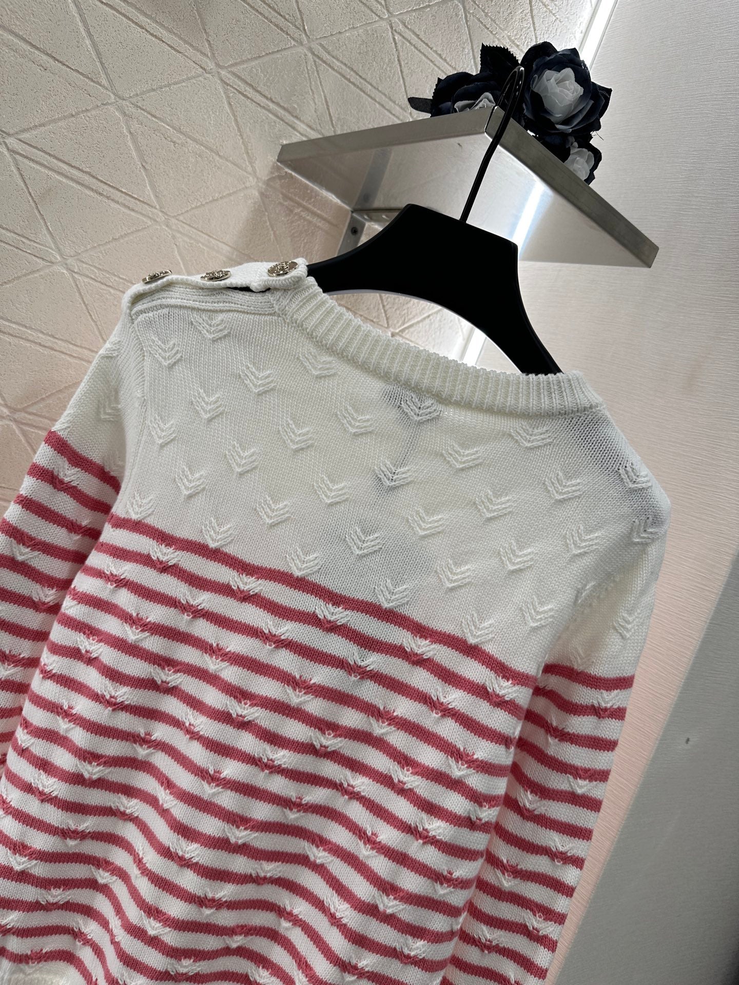 C 25 Striped Knit Pullover Sweater