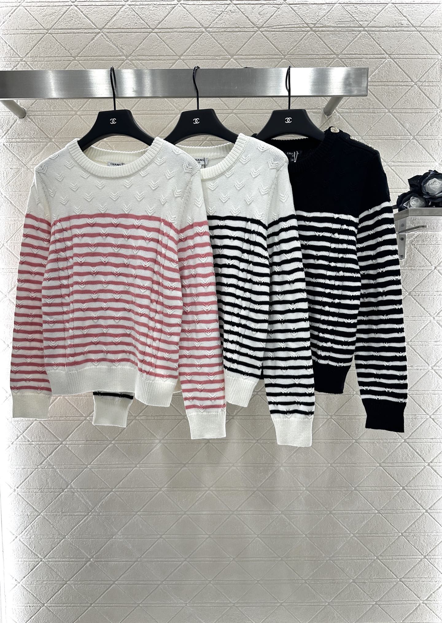 C 25 Striped Knit Pullover Sweater