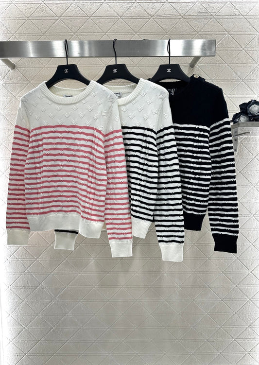 C 25 Striped Knit Pullover Sweater