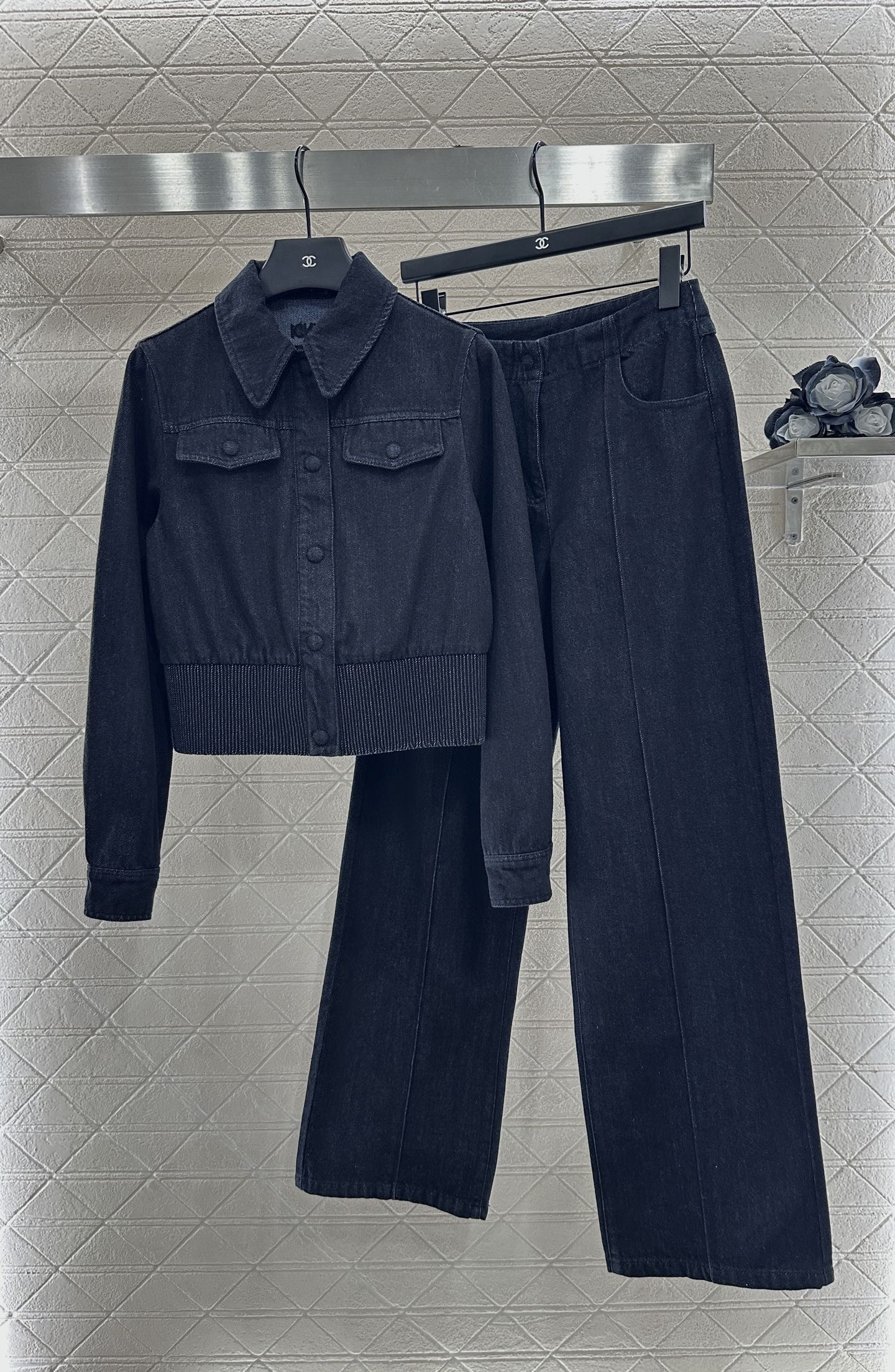 F 25 Retro Denim Jacket and Pants Set
