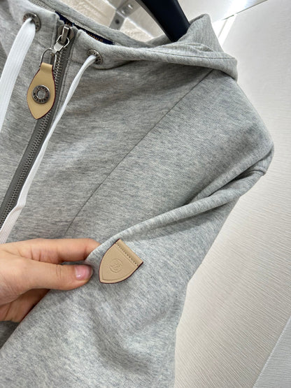 L 25 Hooded Drawstring Jacket and Shorts Set