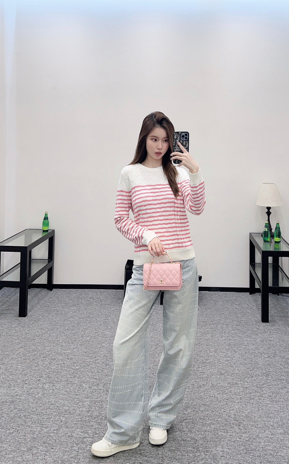 C 25 Striped Knit Pullover Sweater