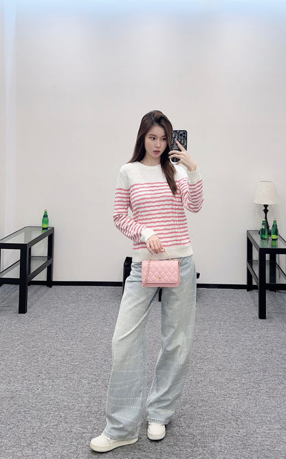 C 25 Striped Knit Pullover Sweater