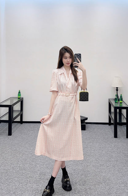 L 25 Printed Belted Dress